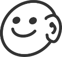 Ohribert, unser Logo-Maskottchen, bestehend aus einem Smiley und einem Ohr. Vielleicht nicht sehr kreativ, aber wir lieben ihn.